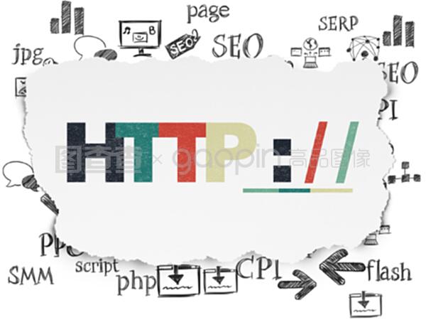 紙張背景上的網頁開發概念